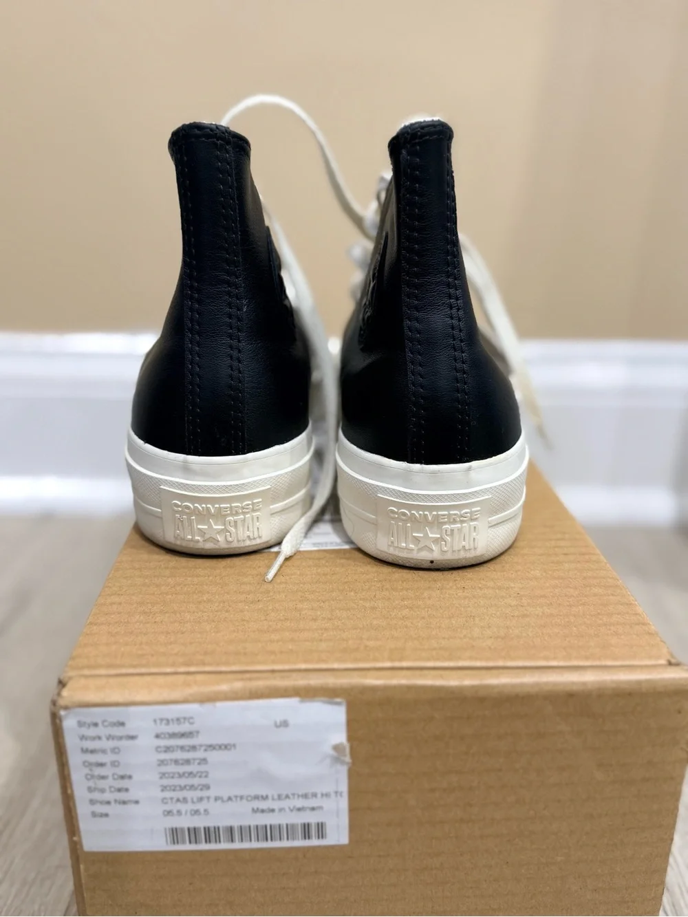 Converse By You Custom Leather Platform High Top Sneakers